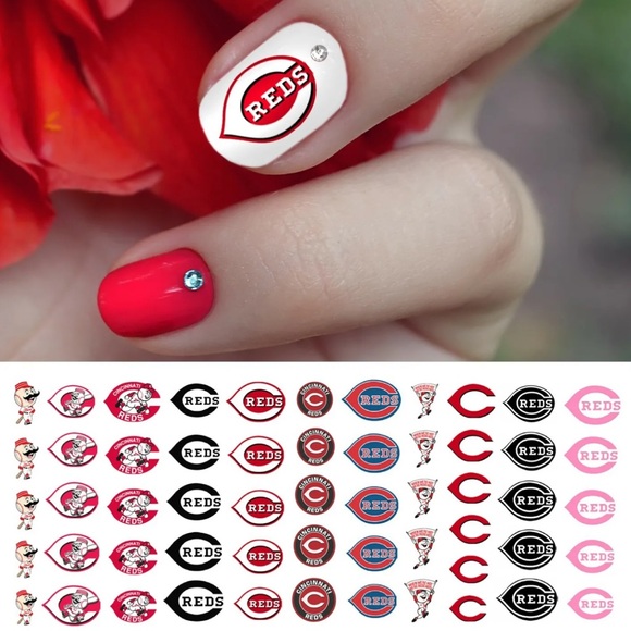 BO/GO$6 Cincinatti Reds Baseball Nail Decals MLB - Picture 1 of 5